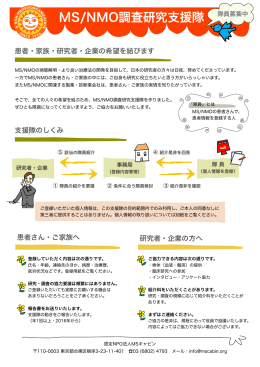 MS/NMO調査研究支援隊チラシ・登録用紙（PDF481KB）