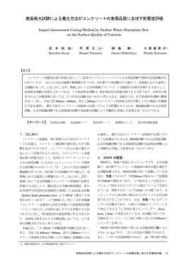 表面吸水試験による養生方法がコンクリートの表層品質に及ぼす影響度