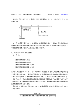 sec] /rad[ 2 sec] /rad[ 1 阻止域先端周波数 通過域終端周波数