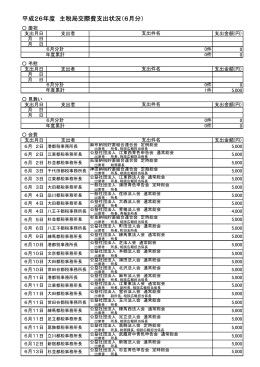 平成26年度 主税局交際費支出状況（6月分）