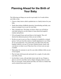 Planning Ahead for the Birth of Your Baby