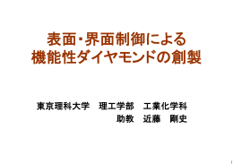 表面・界面制御による 機能性ダイヤモンドの創製