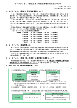セーフティネット保証制度5号認定業種の再指定