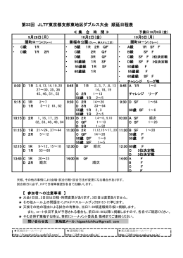 第33回 JLTF東京都支部東地区ダブルス大会 順延日程表