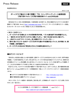 【調査報告】株式会社パピレス - ボーイズラブに関するアンケート調査