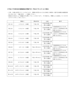 平成 27 年度杉並区建築審査会開催予定（平成 27 年 10