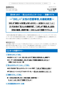 ～「SNS」&times;「女性の恋愛事情」を徹底調査～