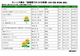 ティーンズ展示 『図書館でみつける青春ー友情・恋愛・部活動・進路』