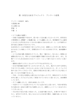 第一回先生大好きプロジェクト アンケート結果