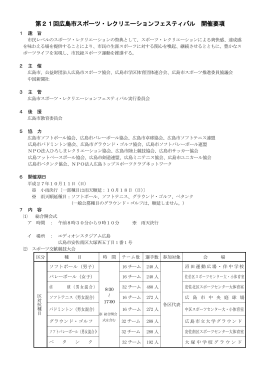第21回広島市スポーツ・レクリエーションフェスティバル 開催要項