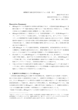 SPRUC 放射光科学将来ビジョン白書 骨子 2013 年 6 月 6 - SPring-8