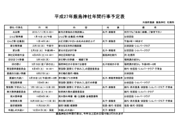 平成27年厳島神社年間行事予定表