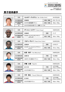 第5回大阪マラソン招待選手