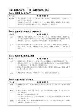 1 編 物質の状態 1 章 物質の状態と変化