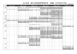 2015年度 現代心理学部専門教育科目 日課表