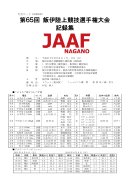 第65回 飯伊陸上競技選手権大会 - 長野陸上競技協会 DATA_WEB