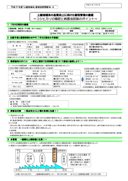 ～コシヒカリの穂肥と病害虫防除のポイント～