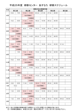 平成25年度 研修センター あすなろ 研修スケジュール