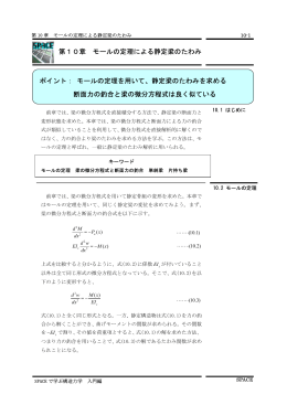 モールの定理による静定梁のたわみ