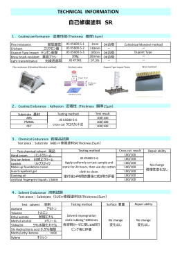 TECHNICAL INFORMATION 自己修復塗料 SR