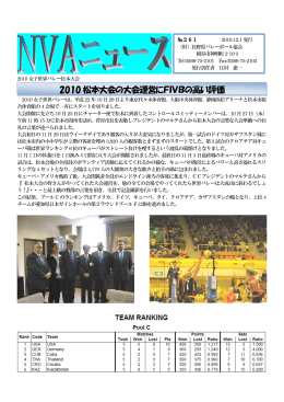 2010 松本大会の大会運営にFIVBの高い評価