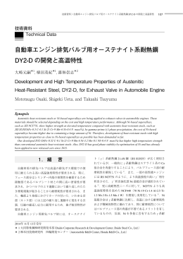 自動車エンジン排気バルブ用オーステナイト系耐熱鋼 DY2