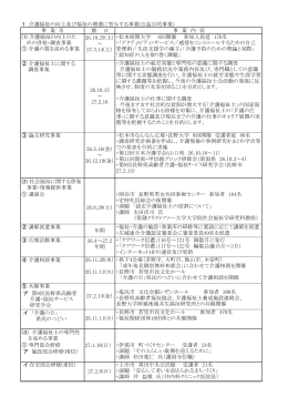 1 介護福祉の向上及び福祉の増進に寄与する事業(公益目的事業） 期 日