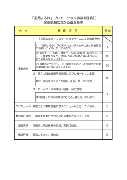 「福岡よる旅」プロモーション事業業務委託 提案競技にかかる審査基準