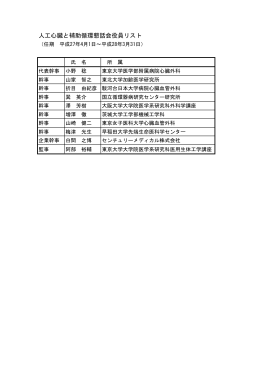 人工心臓と補助循環懇話会役員リスト