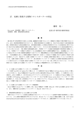 皮膚に発現する薬物トランスポーターの同定