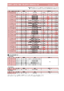 【女子】 2015/16V・プレミアリーグスケジュール