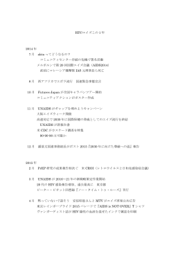 HIV/エイズこの 1 年 2014 年 7 月 akta ってどうなるの？ コミュニティ
