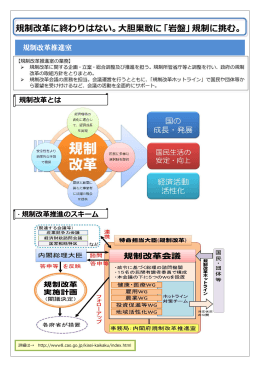 規制改  に終わりはない。  胆果敢に「岩盤」規制に挑む。