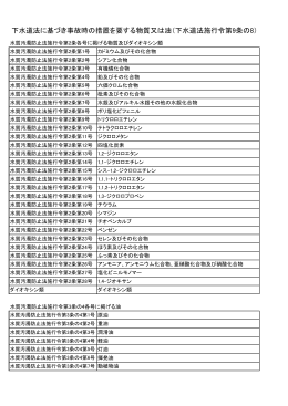 下水道法に基づき事故時の措置を要する物質又は油（下水道法施行令第