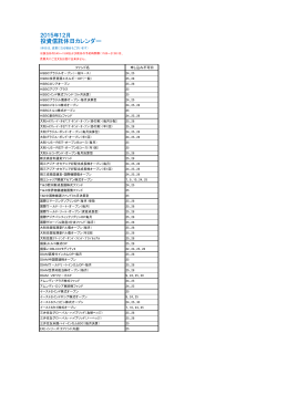 投資信託休日カレンダー