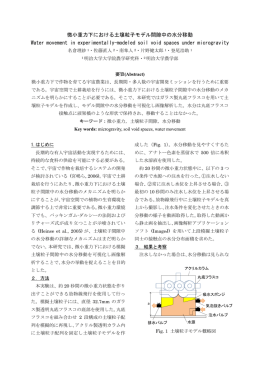 微小重力下における土壌粒子モデル間隙中の水分移動 Water