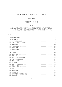 11次元超重力理論とMブレーン