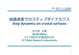 結晶表面でのステップダイナミクス Step dynamics on crystal