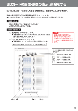 SDカードの画像・映像の表示、削除をする