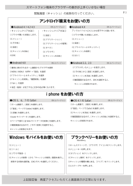 i phone をお使いの方 アンドロイド端末をお使いの方 Windows モバイル