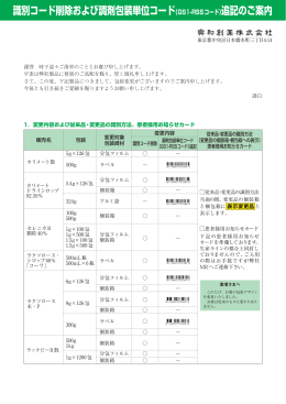 識別コードの削除及び調剤包装単位コード