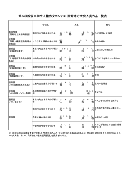 第34回全国中学生人権作文コンテスト函館地方大会 - 法務局