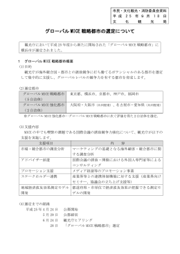 グローバル MICE 戦略都市の選定について