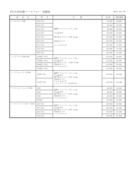 ETC日本仕様ソースフォー 定価表