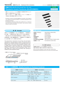 圧電セラミックトランス（ソリッドフォーマー®） Piezoelectric Ceramic