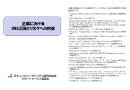企業における SNS活用とリスクへの対策