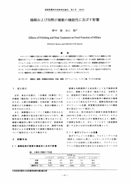 損精および加熱が雑穀の機能性に及ぼす影響