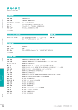 マネジメント体制（P18－P20） （637KB） 役員の状況 組織図 主な出来事