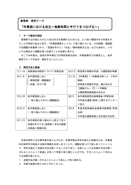 「作業班における自立～他教科間と手だてをつなげる～」