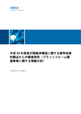 平成 24 年度我が国経済構造に関する競争政策 的観点